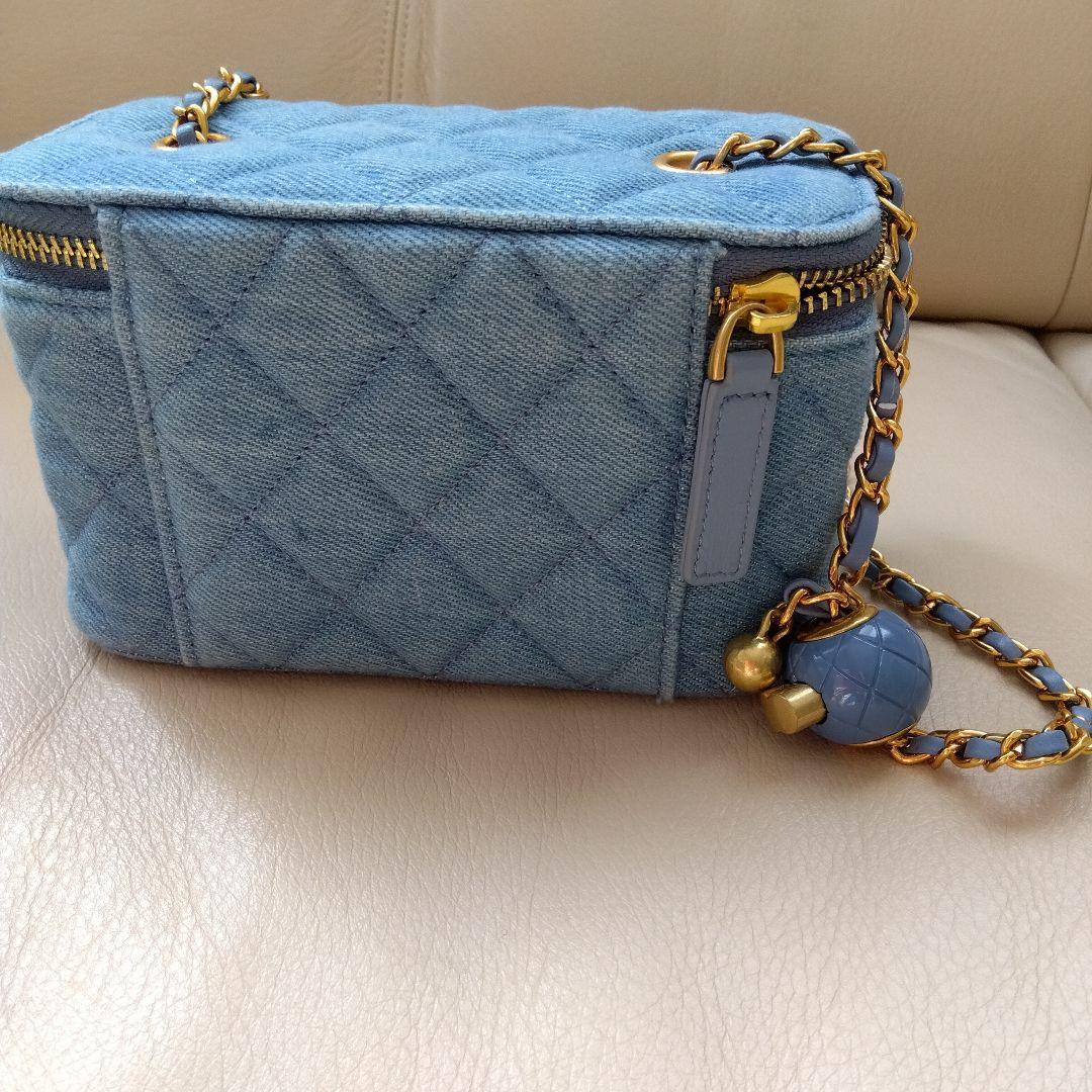 CHANEL シャネル　ブルー デニム チェーンバッグ　ノベルティ