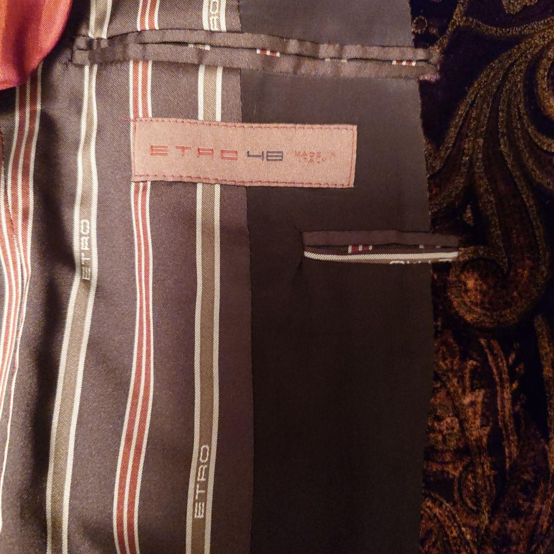 エトロ48.ETRO48.MADE IN ITALY.紫と金ペイズリージャケット