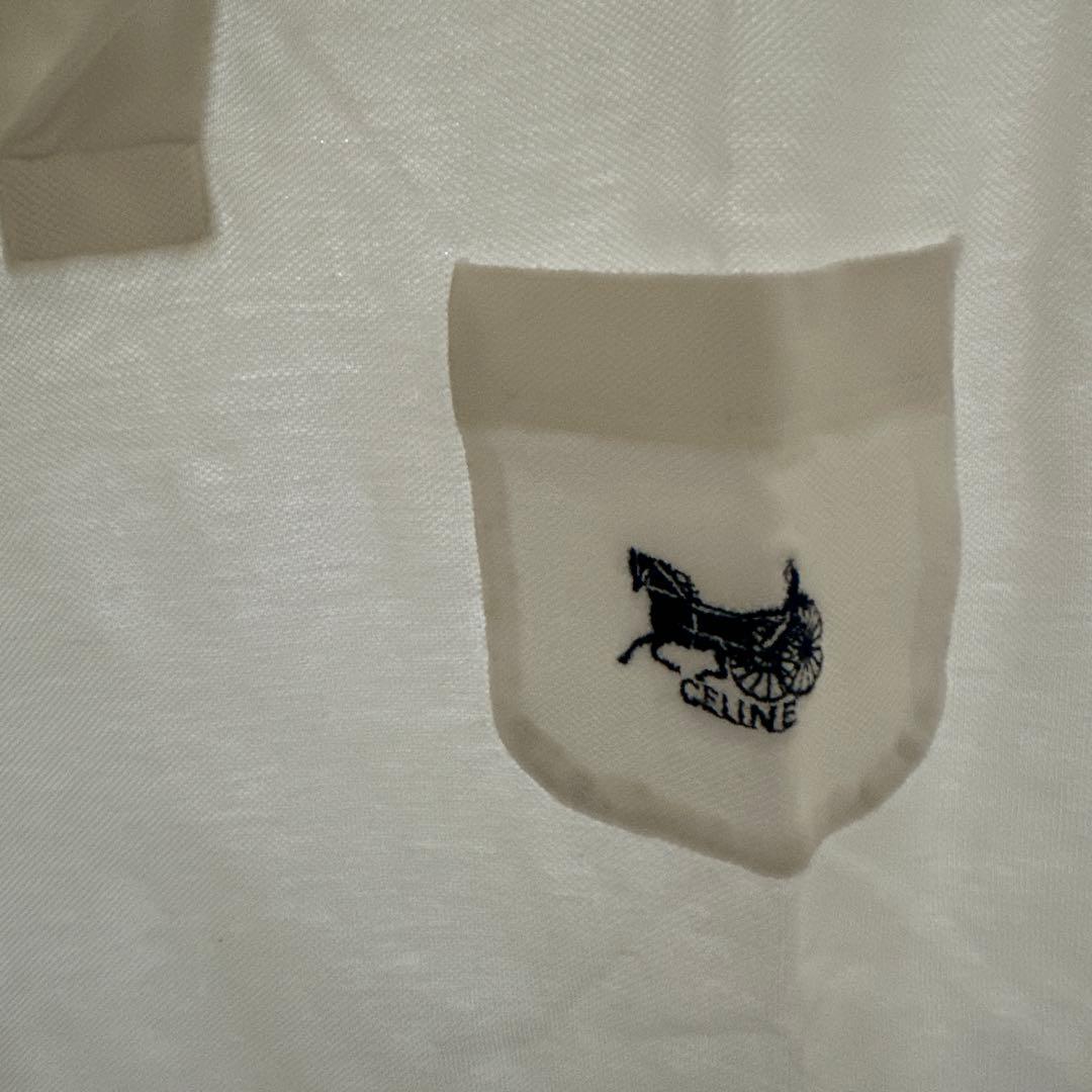 CELINE ホワイト　ポロシャツ