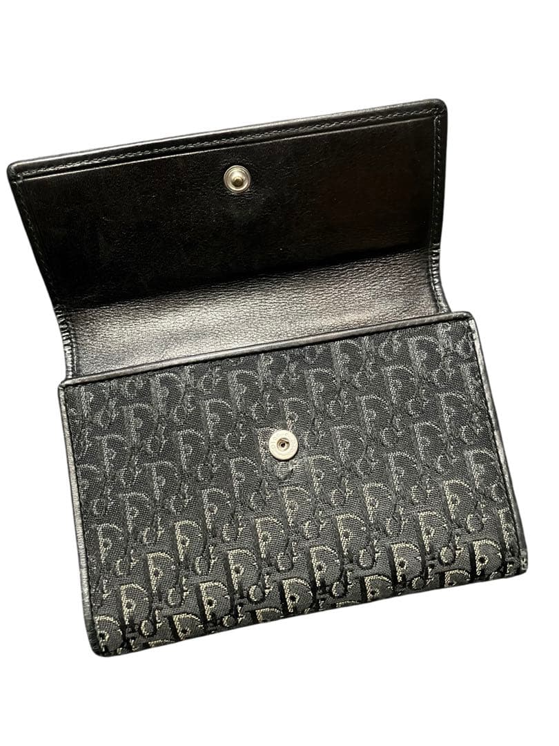 Christian Dior ディオール オブリーク 3つ折り財布 トロッター黒