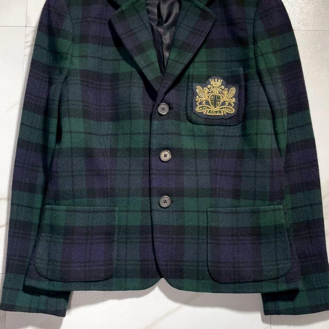 極美品✨サイズ8 ポロラルフローレン カシミヤ混ジャケット エンブレム刺繍