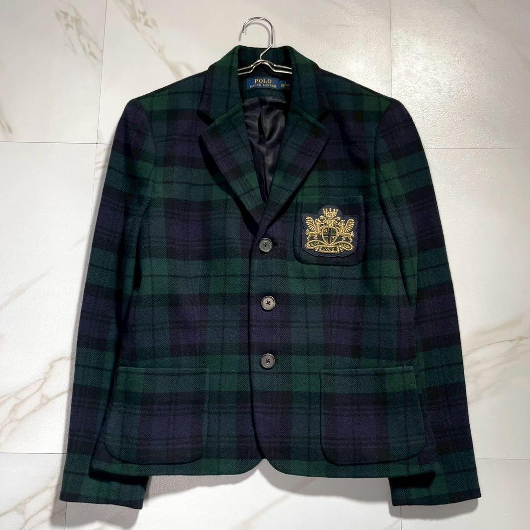 極美品✨サイズ8 ポロラルフローレン カシミヤ混ジャケット エンブレム刺繍