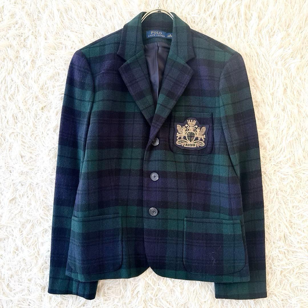 極美品✨サイズ8 ポロラルフローレン カシミヤ混ジャケット エンブレム刺繍