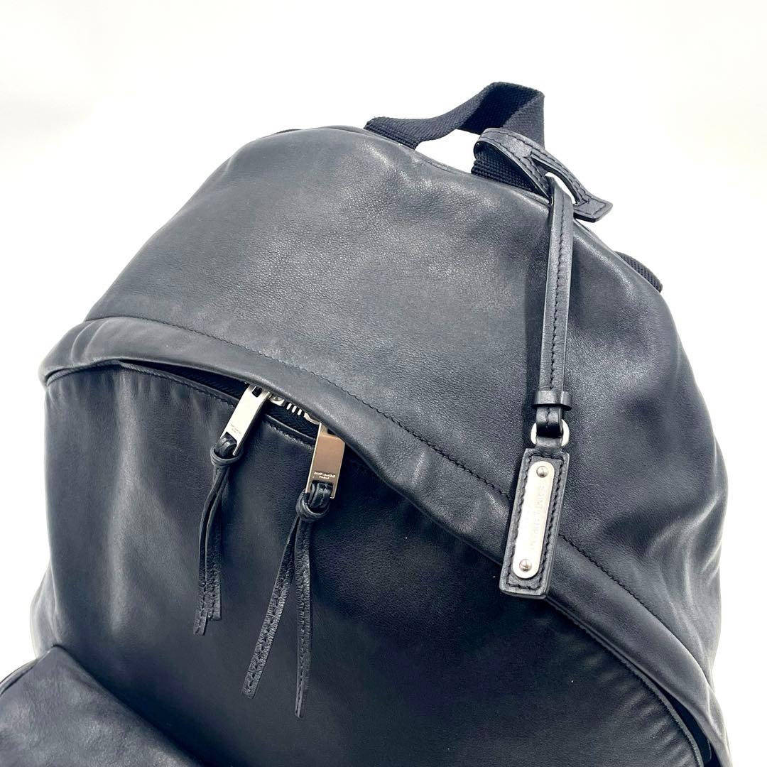 【極美品】SAINT LAURENTシティ バッグパック ブラック 本革 メンズ