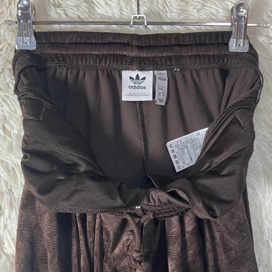 美品 adidas アディダス ベロア トラックパンツ 総柄 モノグラム XL