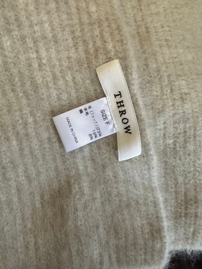 スロー THROW マフラー ストール フォックス グレージュ