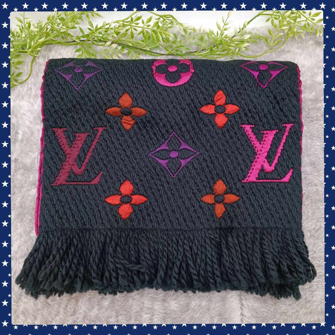 LOUISVUITTON　マフラー　エシャルプ　ロゴマニア　レインボー