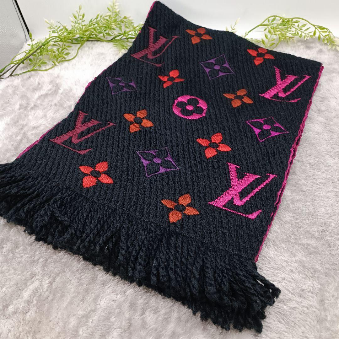 LOUISVUITTON　マフラー　エシャルプ　ロゴマニア　レインボー