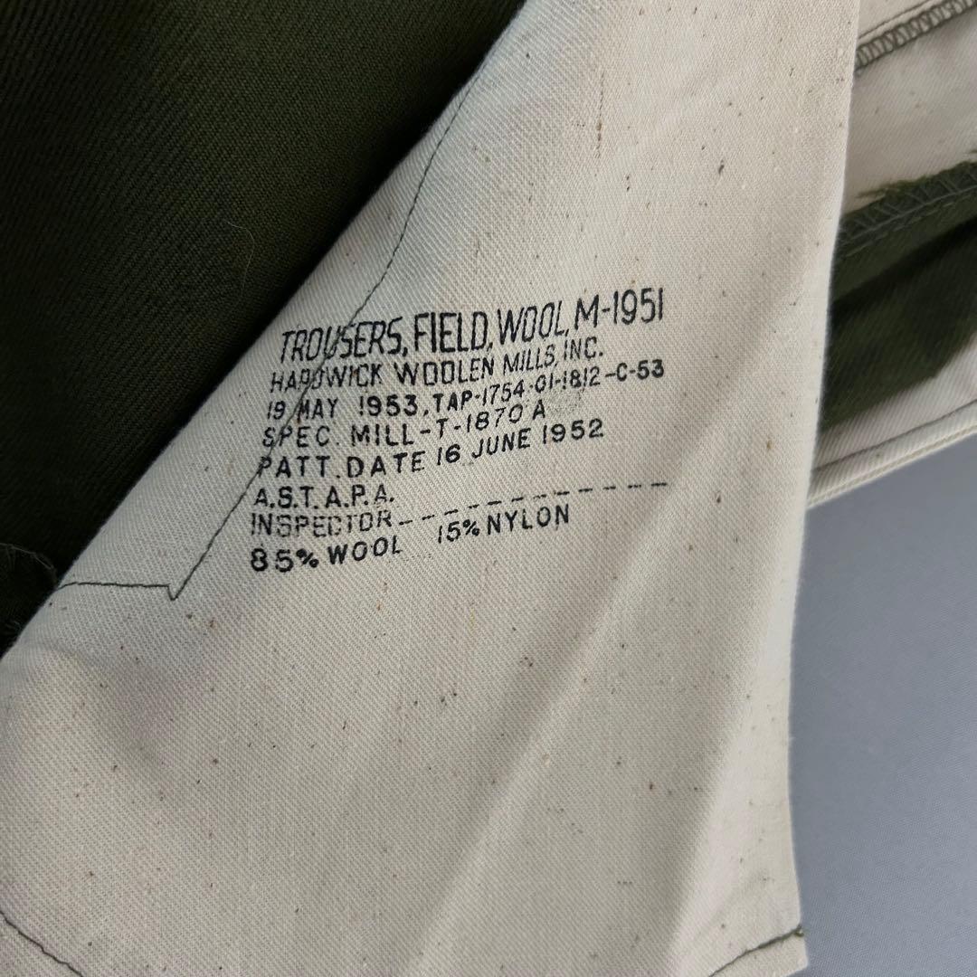 【DEADSTOCK】1953年製 米軍実物 M-51 ウールパンツ SMALL