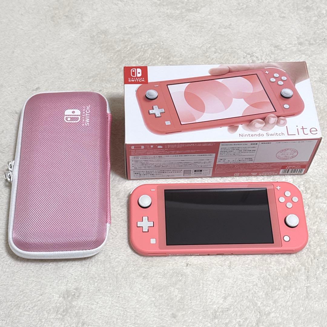 Nintendo Switch Lite ピンク 本体 ケース付 アダプター有