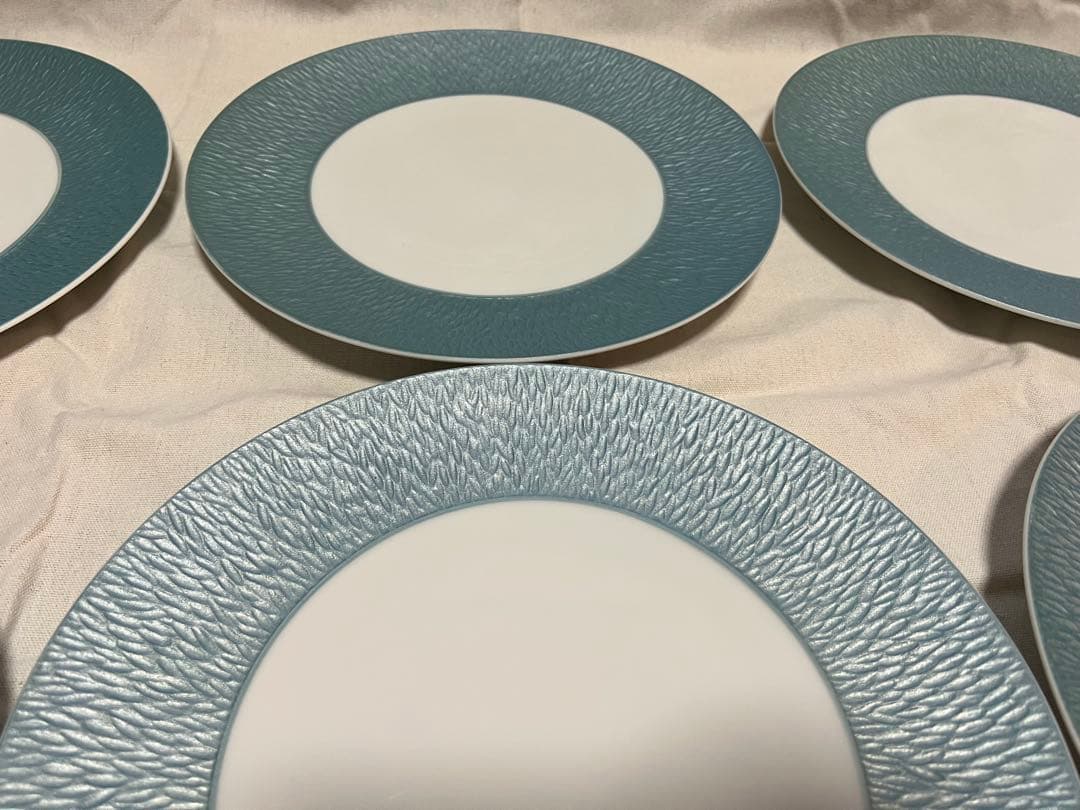 美品RAYNAUDレイノーミネラルスカイブルー プレート27cm6枚セットF41