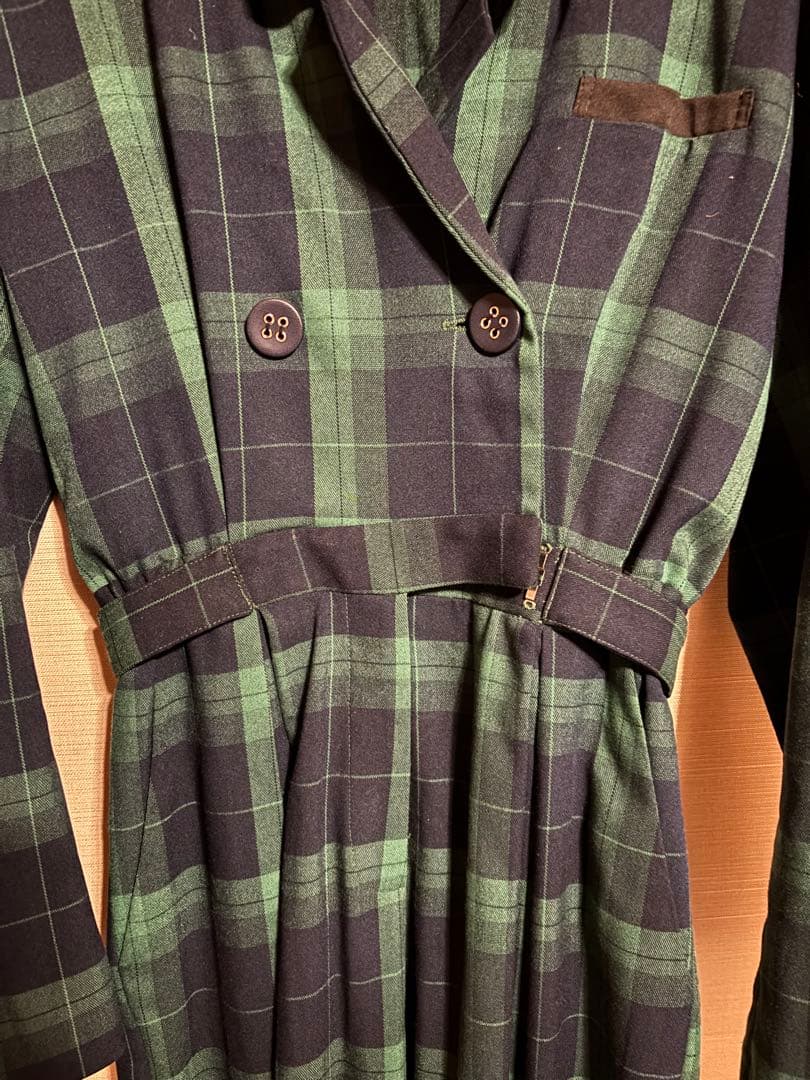 PAMEO POSE グリーン系チェックオールインワン