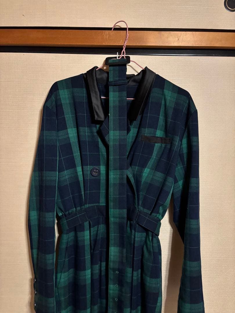 PAMEO POSE グリーン系チェックオールインワン