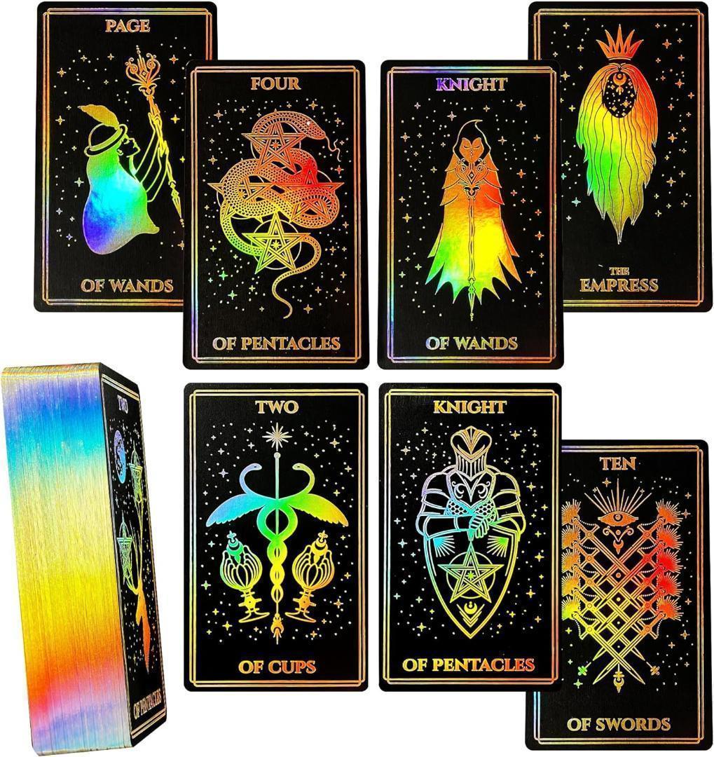 【正規品タロットカード】キラキラ輝くレインボーゴールド箔押し✨ミスティカルデッキ