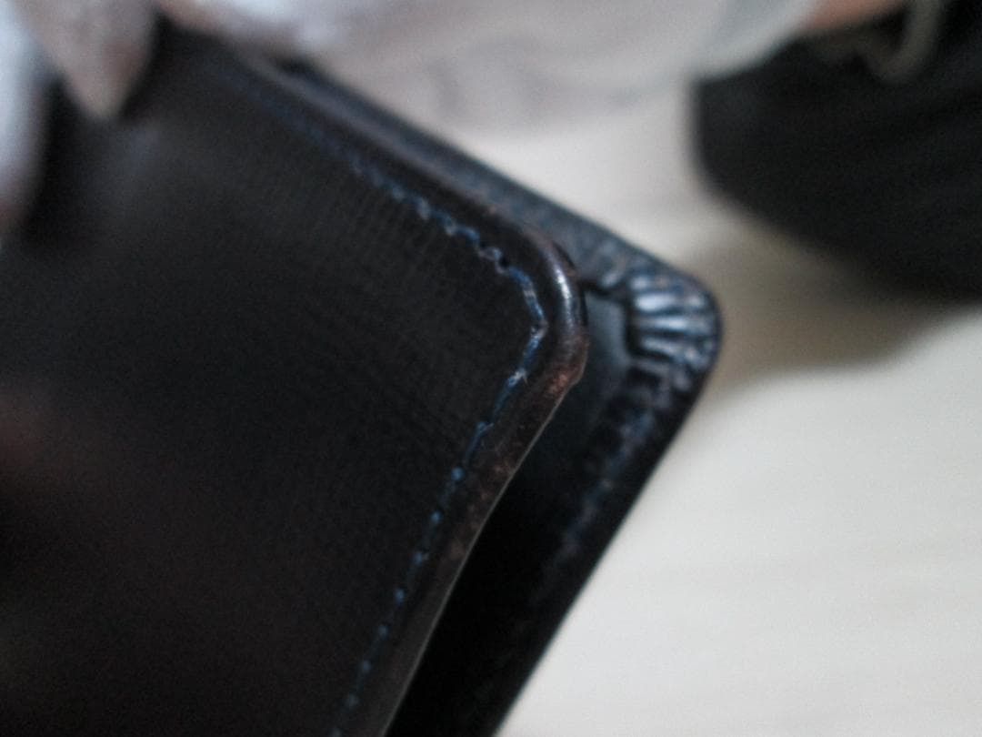 GLEN マネークリップ エンボス ダークブルー 小銭入れ付き