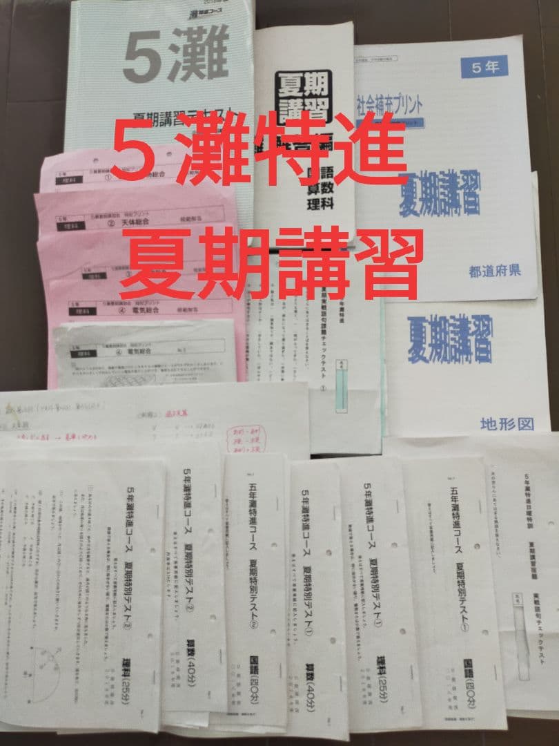 日能研 ５灘特進 夏期講習一式