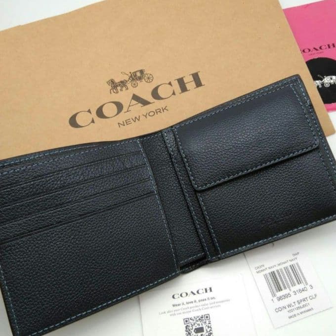 新品　COACH　折り財布　二つ折り財布　メンズ　人気の小銭入れ付き