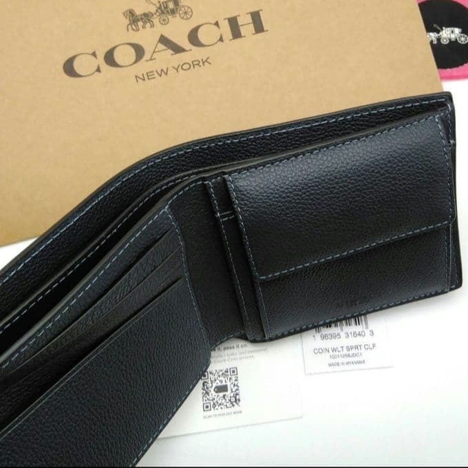 新品　COACH　折り財布　二つ折り財布　メンズ　人気の小銭入れ付き