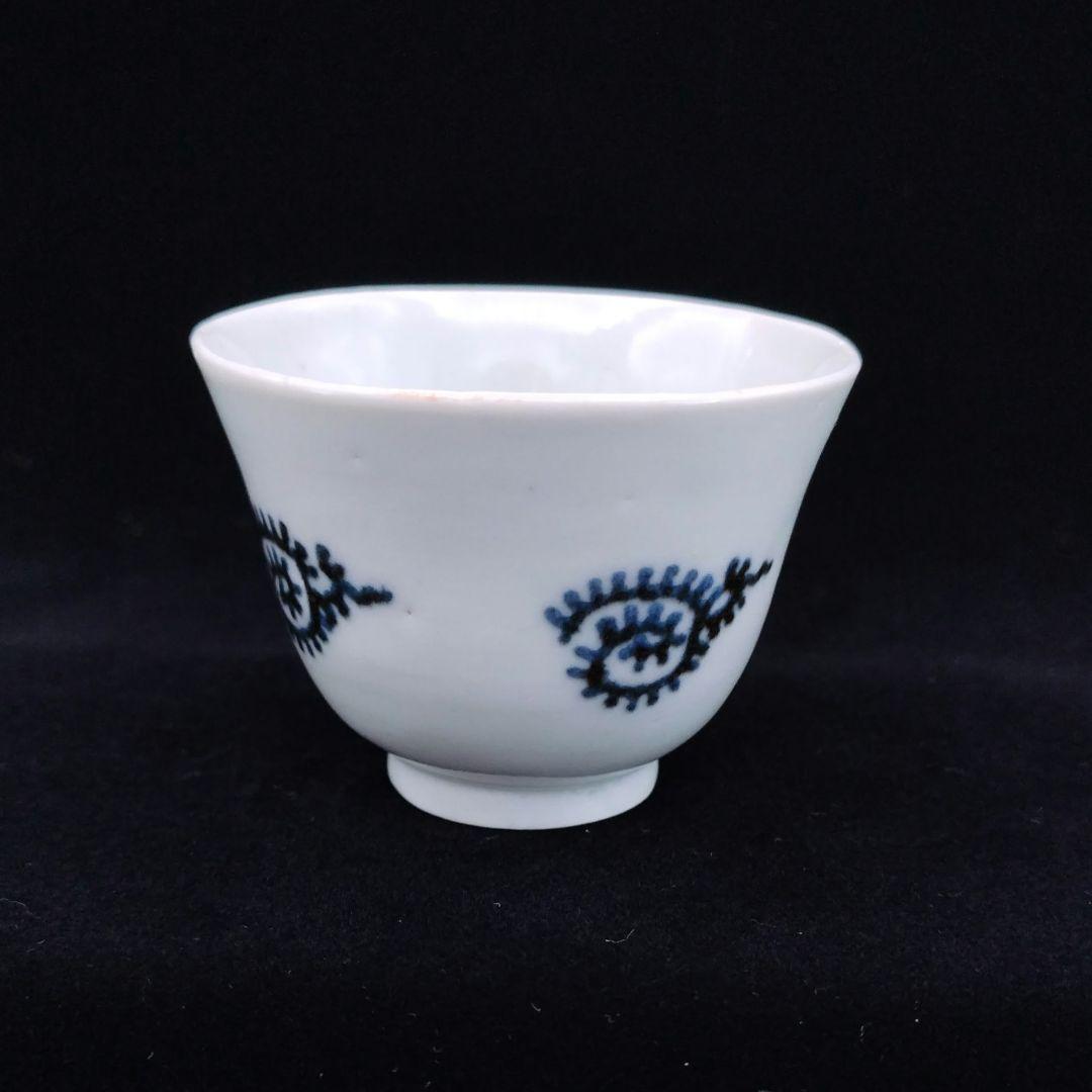 古伊万里染付蛸唐草文様江戸初期茶道具煎茶椀猪口酒器
