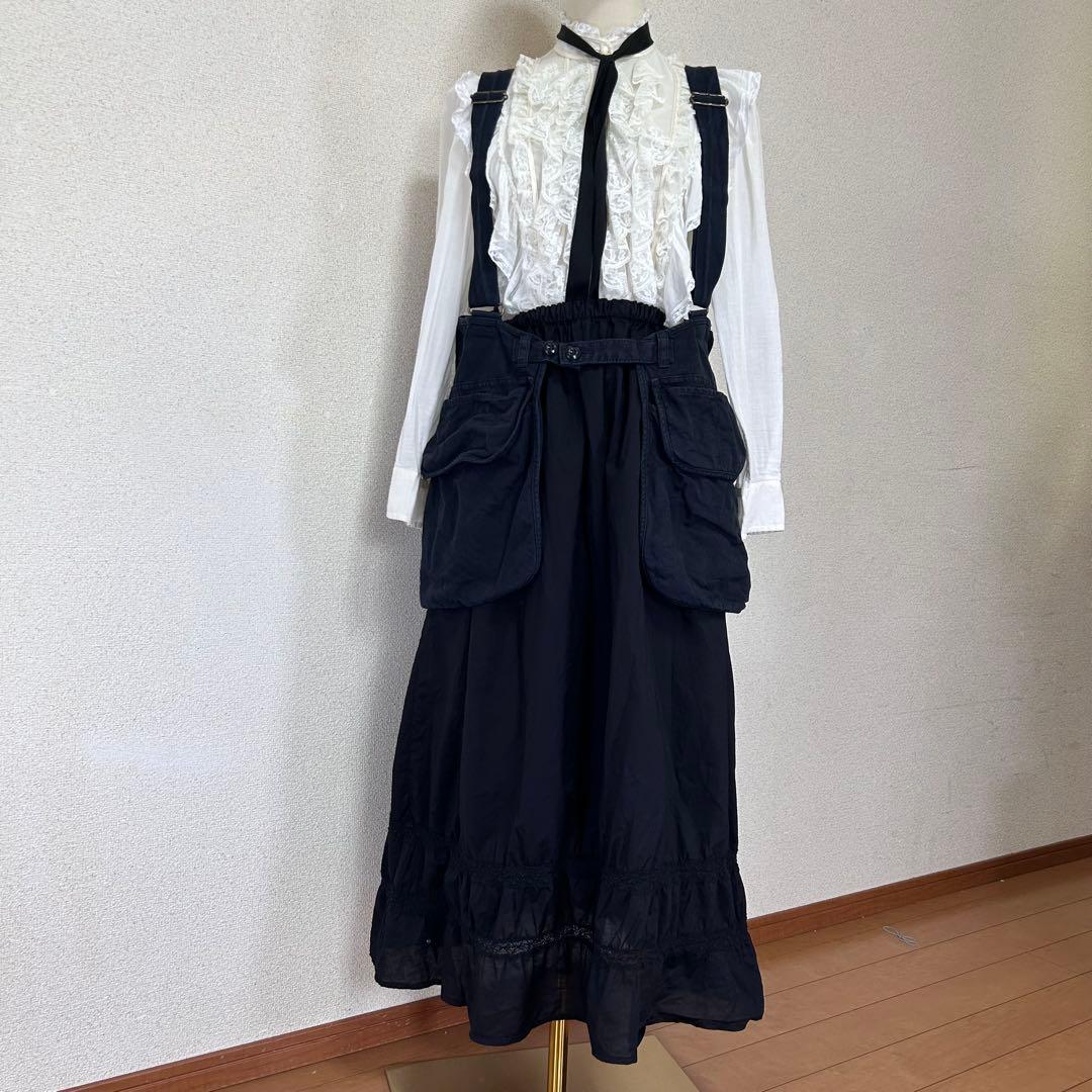 M6918【入手困難】デニムダンガリー ジャンパースカート ティアードスカート