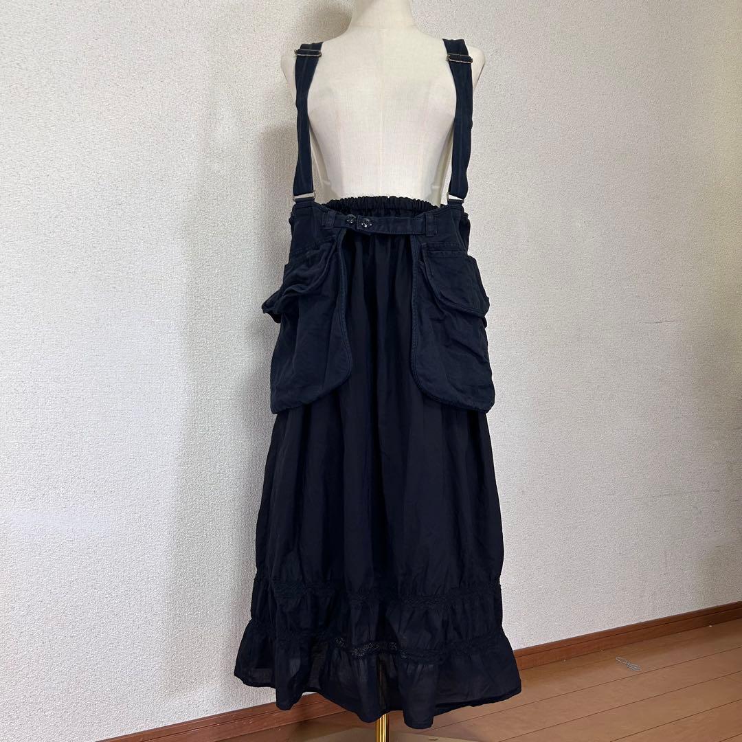 M6918【入手困難】デニムダンガリー ジャンパースカート ティアードスカート