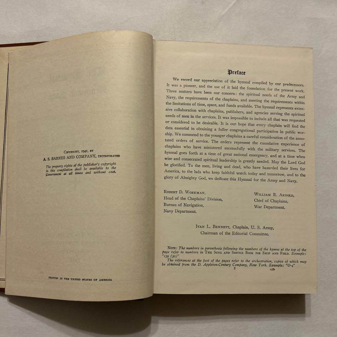 【洋書・キリスト教】海軍と陸軍の讃美歌集 ベネット編 米国製 賛美歌