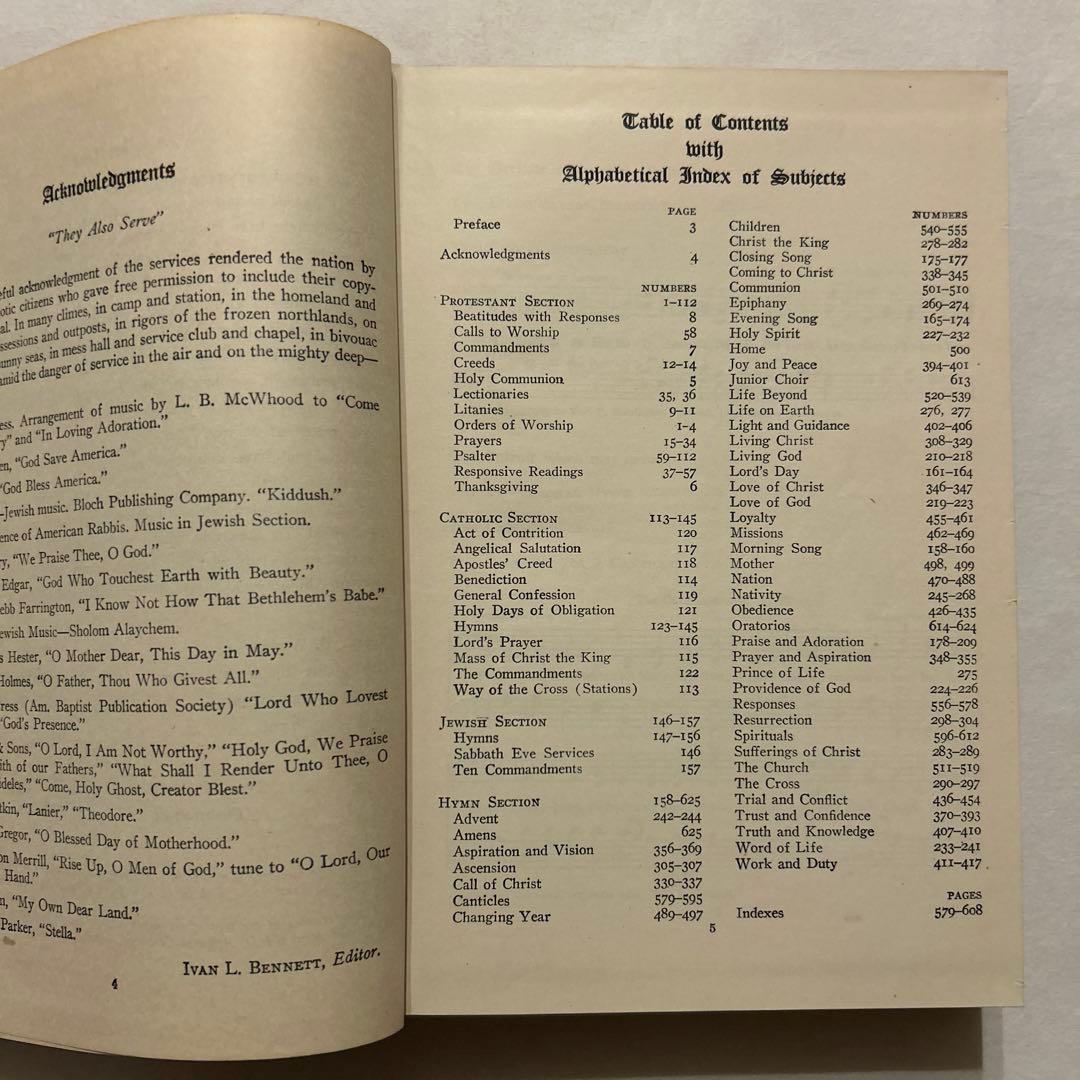 【洋書・キリスト教】海軍と陸軍の讃美歌集 ベネット編 米国製 賛美歌