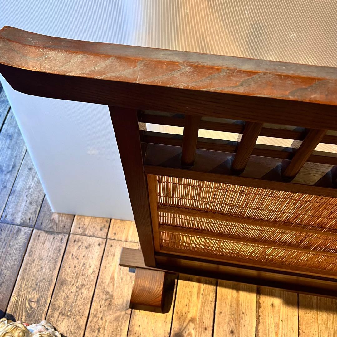 木製 衝立 自立式 障子 戸 間仕切り 和 古家具 古民具 高級 材木 天然