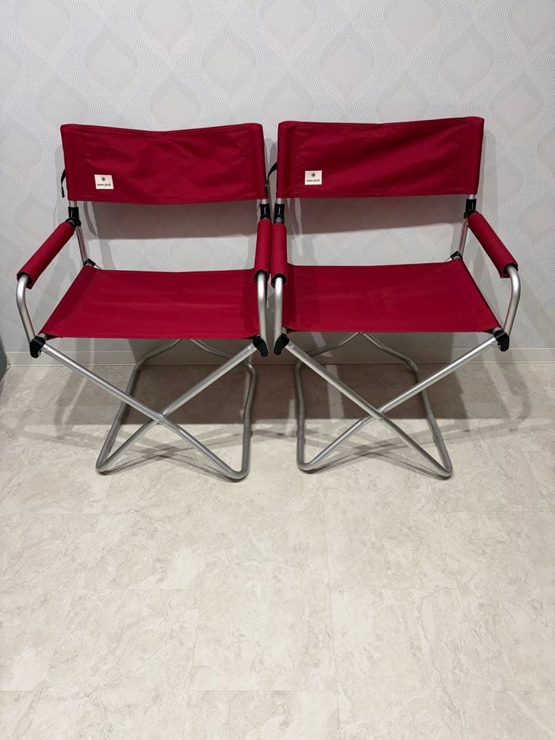 【中古美品】 2脚セット　FDチェアワイド(レッド)