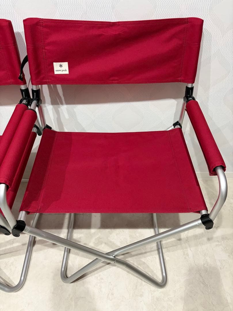 【中古美品】 2脚セット　FDチェアワイド(レッド)
