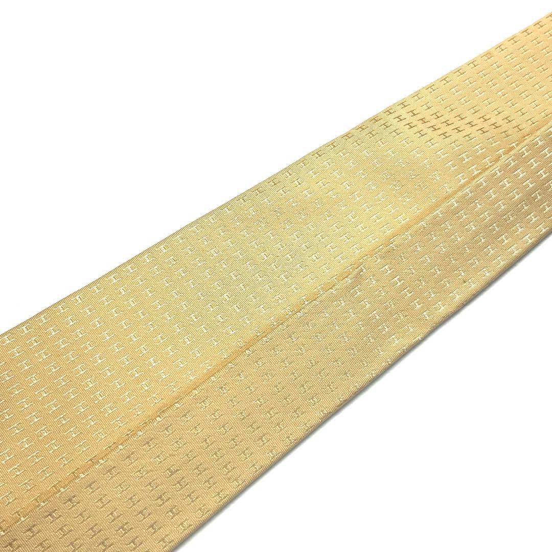 【未使用に近い✨】エルメス ネクタイ ベージュ ファソネH H柄 高級シルク