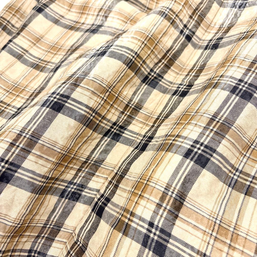 6(ROKU) ロク チェック柄 艶感カジュアルジャケット 36 日本製