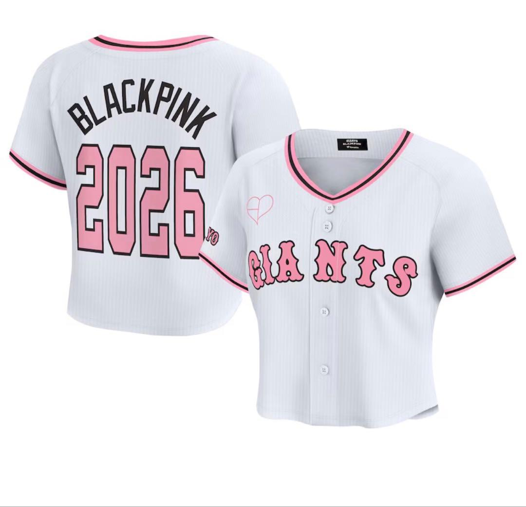 読売ジャイアンツ BLACKPINK ホワイト クロップド ユニホーム S