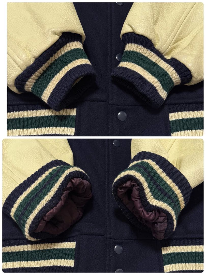 【激レア】 SAS スタジャン 豪華な刺繍&ワッペン 牛革袖 レアデザイン L