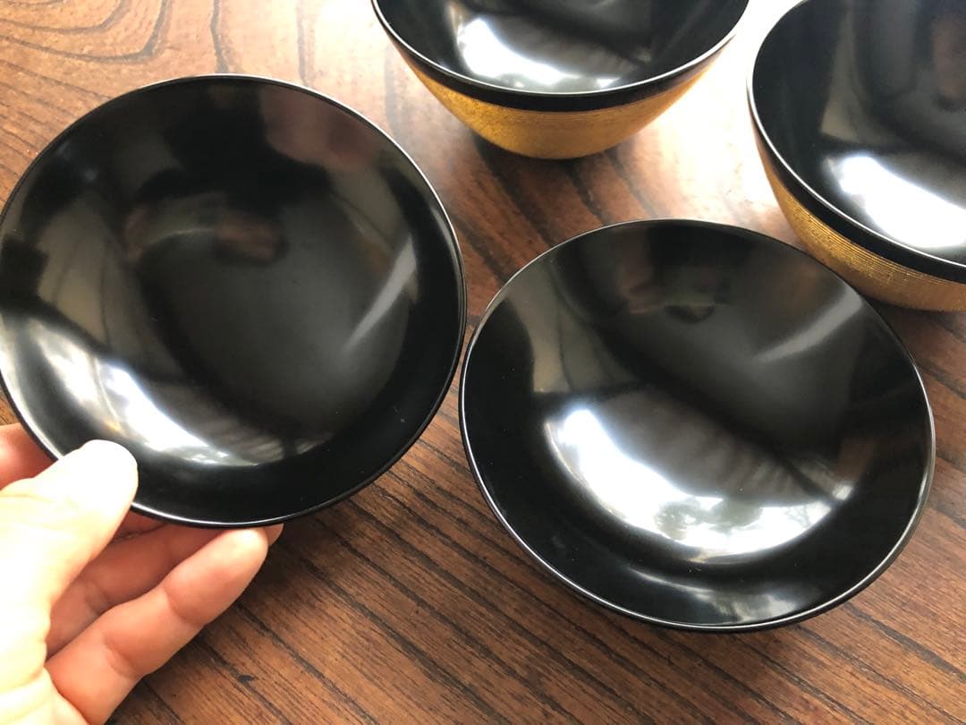 時代逸品！極上金塗糸目の美しいお椀2点（検輪島塗京塗雑煮椀