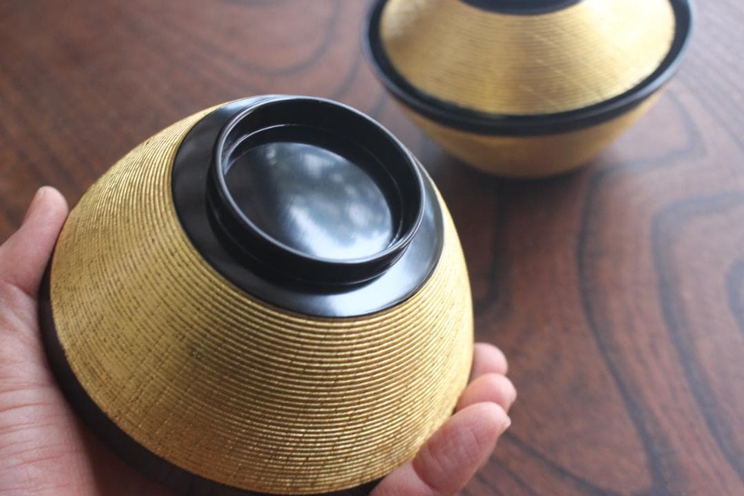 時代逸品！極上金塗糸目の美しいお椀2点（検輪島塗京塗雑煮椀