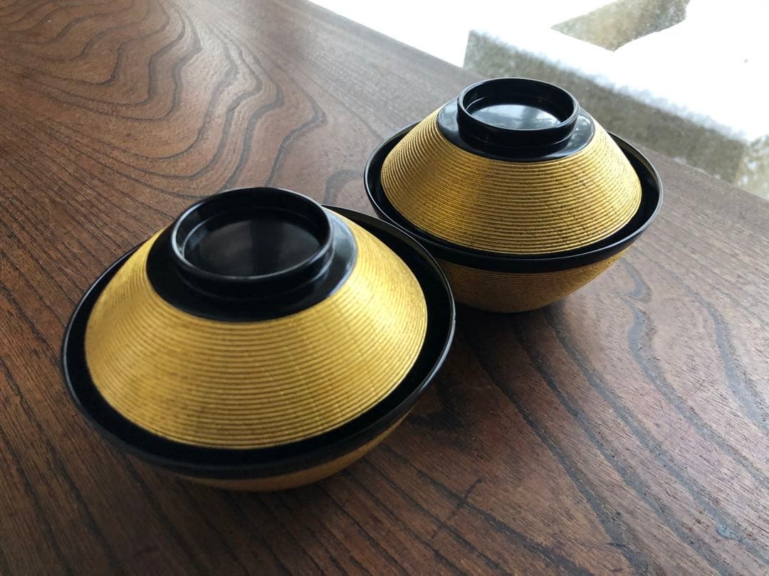 時代逸品！極上金塗糸目の美しいお椀2点（検輪島塗京塗雑煮椀