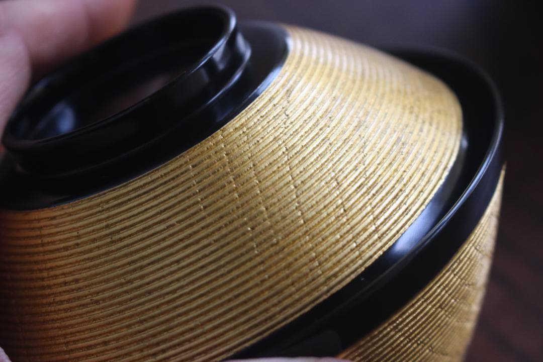 時代逸品！極上金塗糸目の美しいお椀2点（検輪島塗京塗雑煮椀