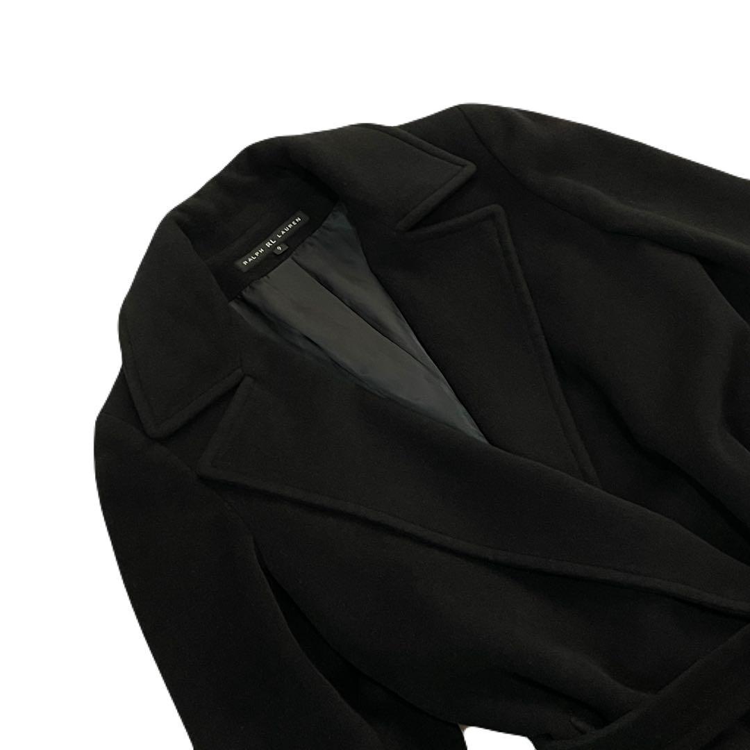 ラルフローレン ロングコート ガウン ベルト Aライン 女優襟 アンゴラ