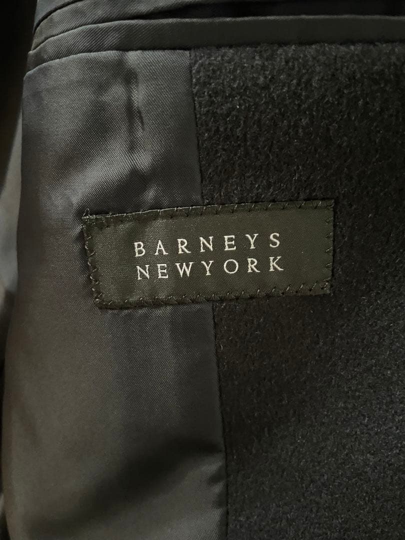 値下げ　未使用　バーニーズニューヨーク　カシミア100%コート48 ネイビー