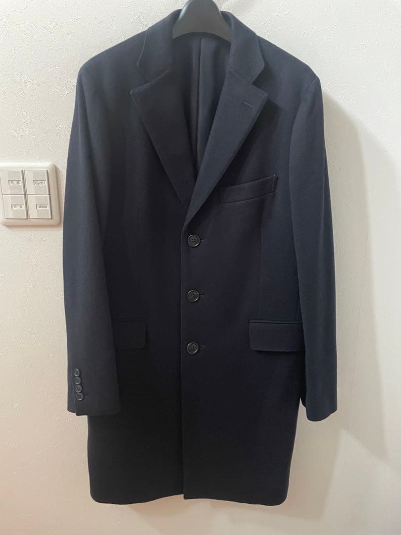 値下げ　未使用　バーニーズニューヨーク　カシミア100%コート48 ネイビー