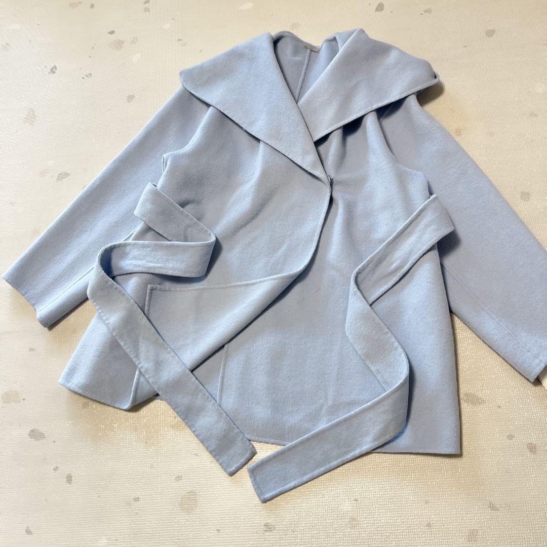 タグ付き　SNIDEL スナイデル フード　リバーショートコート　サックス　M