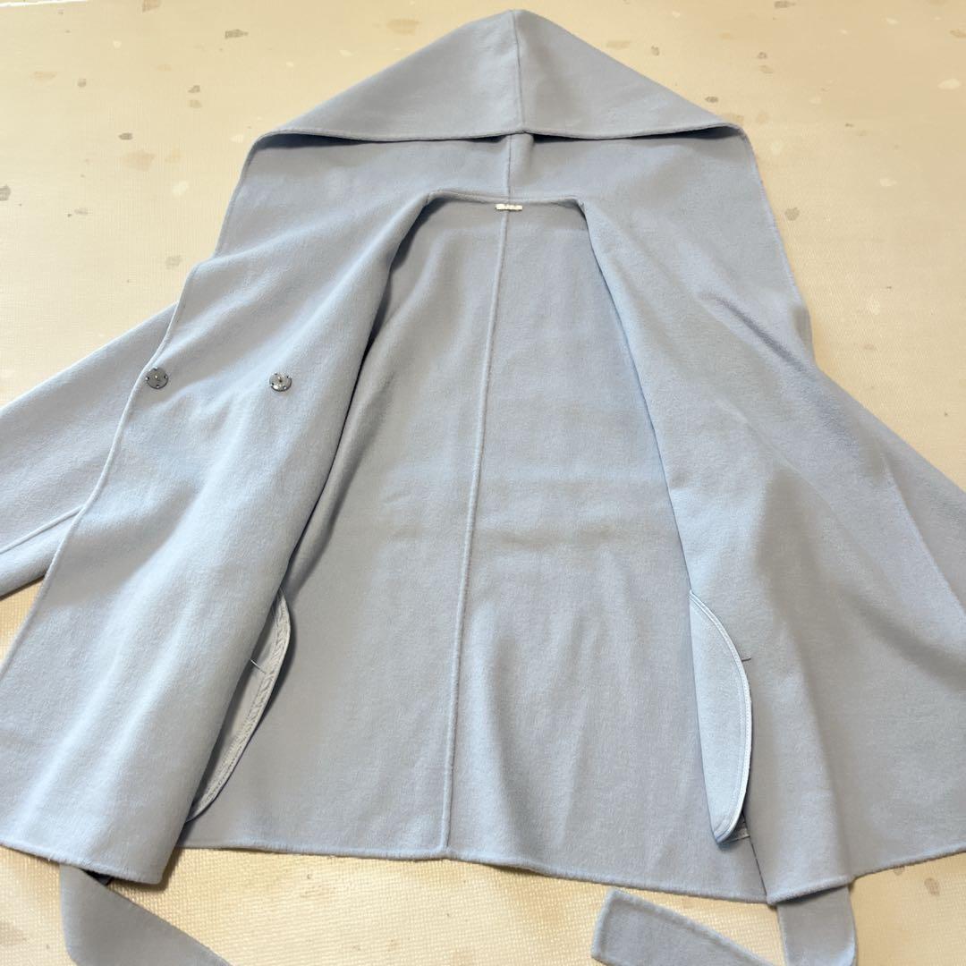 タグ付き　SNIDEL スナイデル フード　リバーショートコート　サックス　M