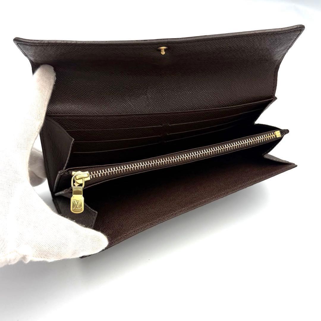 ルイヴィトン ダミエ ポルトフォイユサラ 二つ折り長財布 札入れ ブラウン 茶