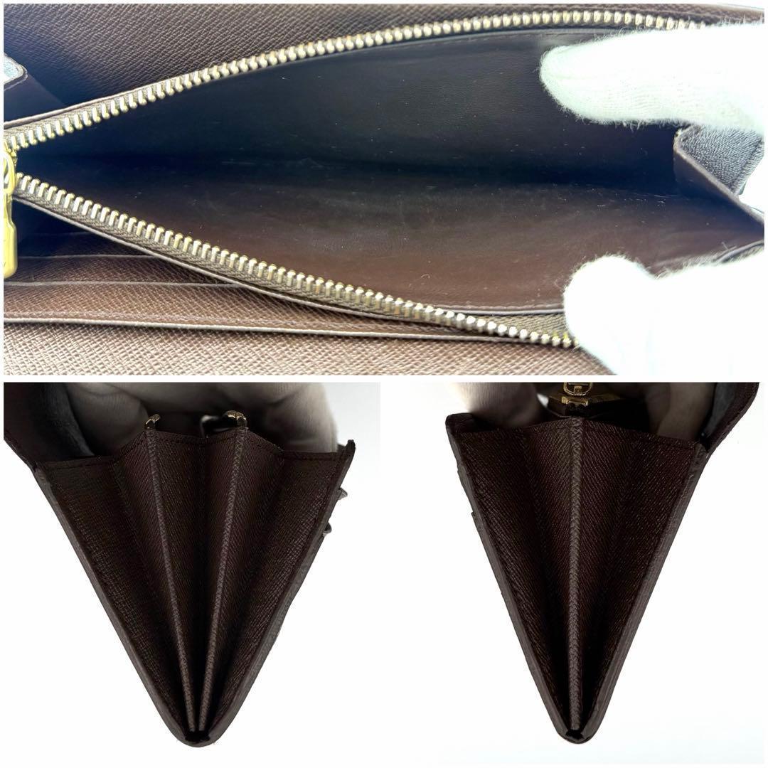 ルイヴィトン ダミエ ポルトフォイユサラ 二つ折り長財布 札入れ ブラウン 茶