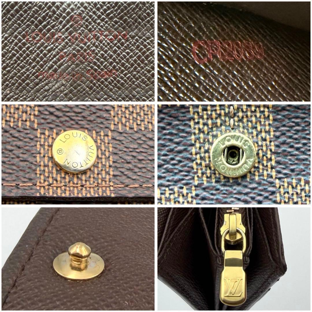 ルイヴィトン ダミエ ポルトフォイユサラ 二つ折り長財布 札入れ ブラウン 茶