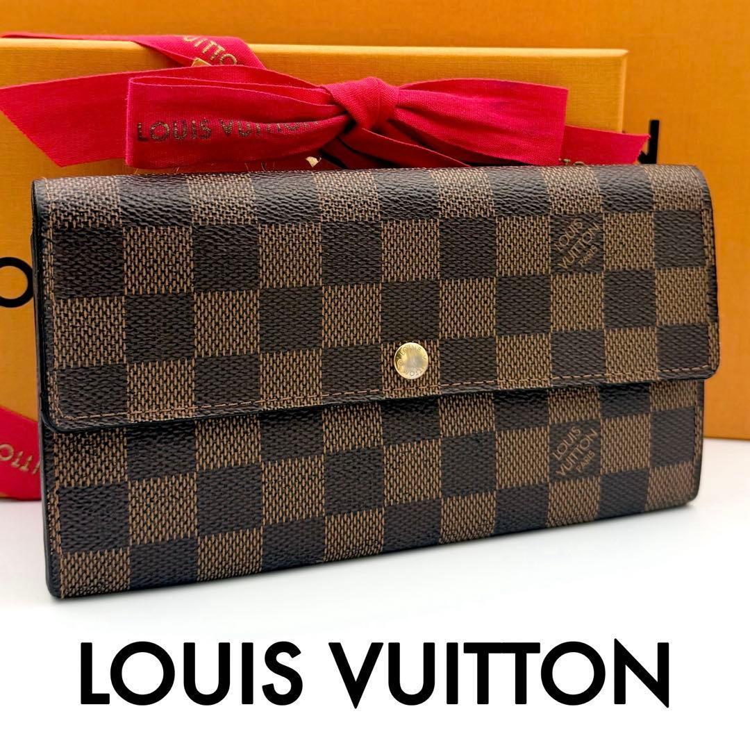 ルイヴィトン ダミエ ポルトフォイユサラ 二つ折り長財布 札入れ ブラウン 茶