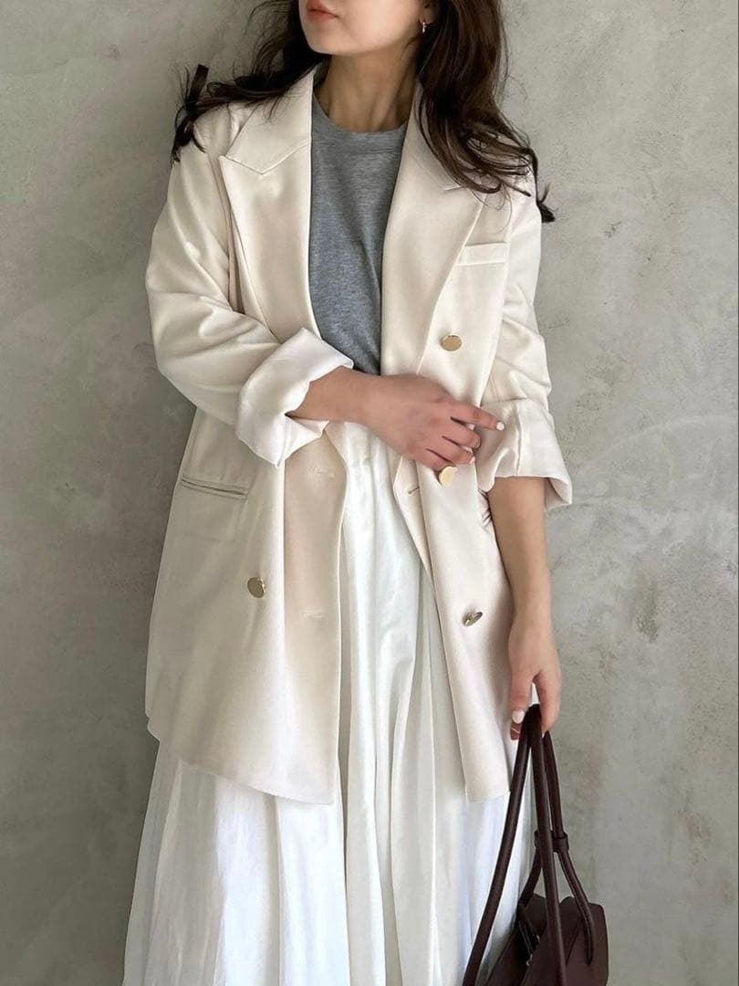 【2025ss✨ 現行】MilaOwen 金釦 ダブルブレストロングブレザー