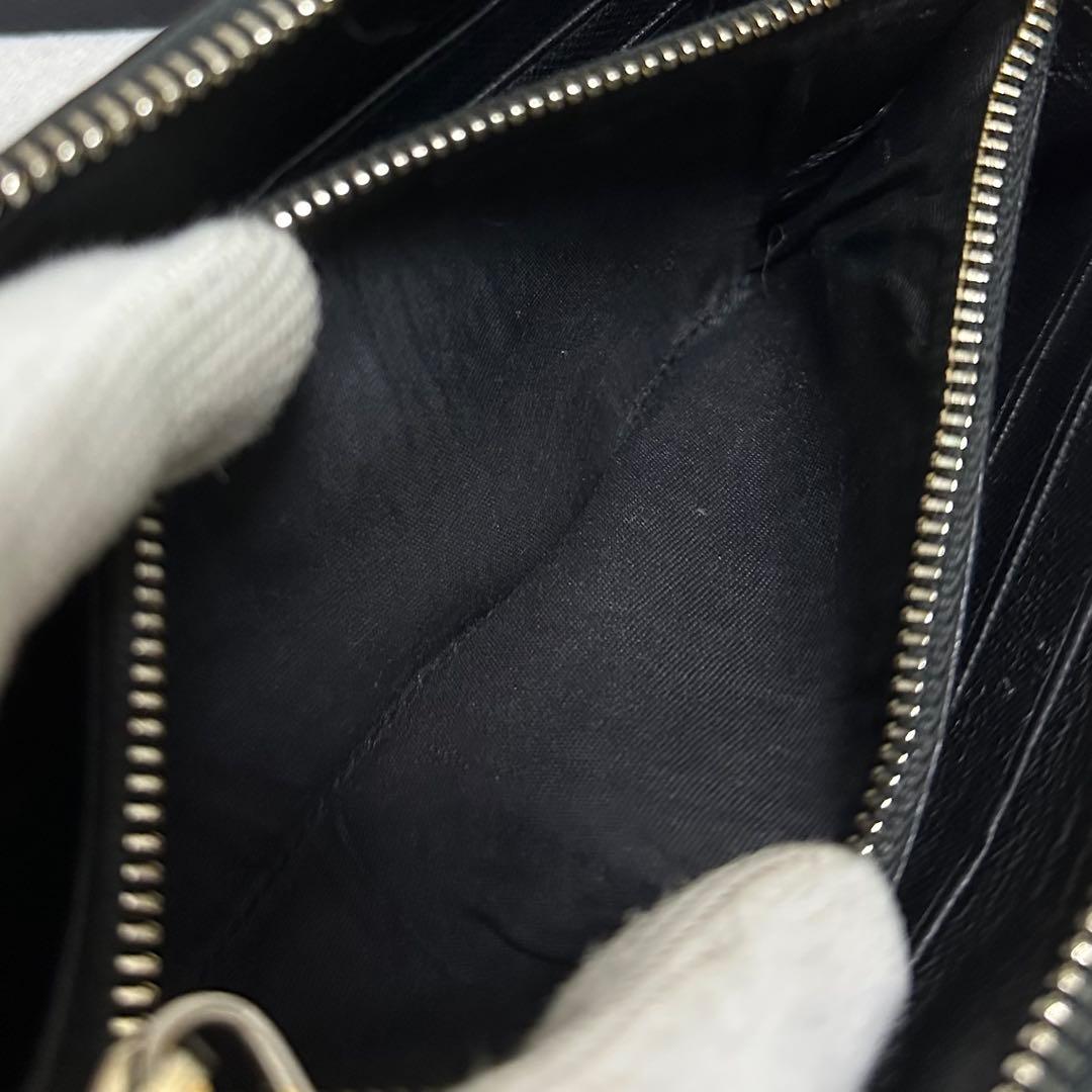 PRADA プラダ　長財布　キルティング　ナイロン　ラウンドファスナー　ブラック