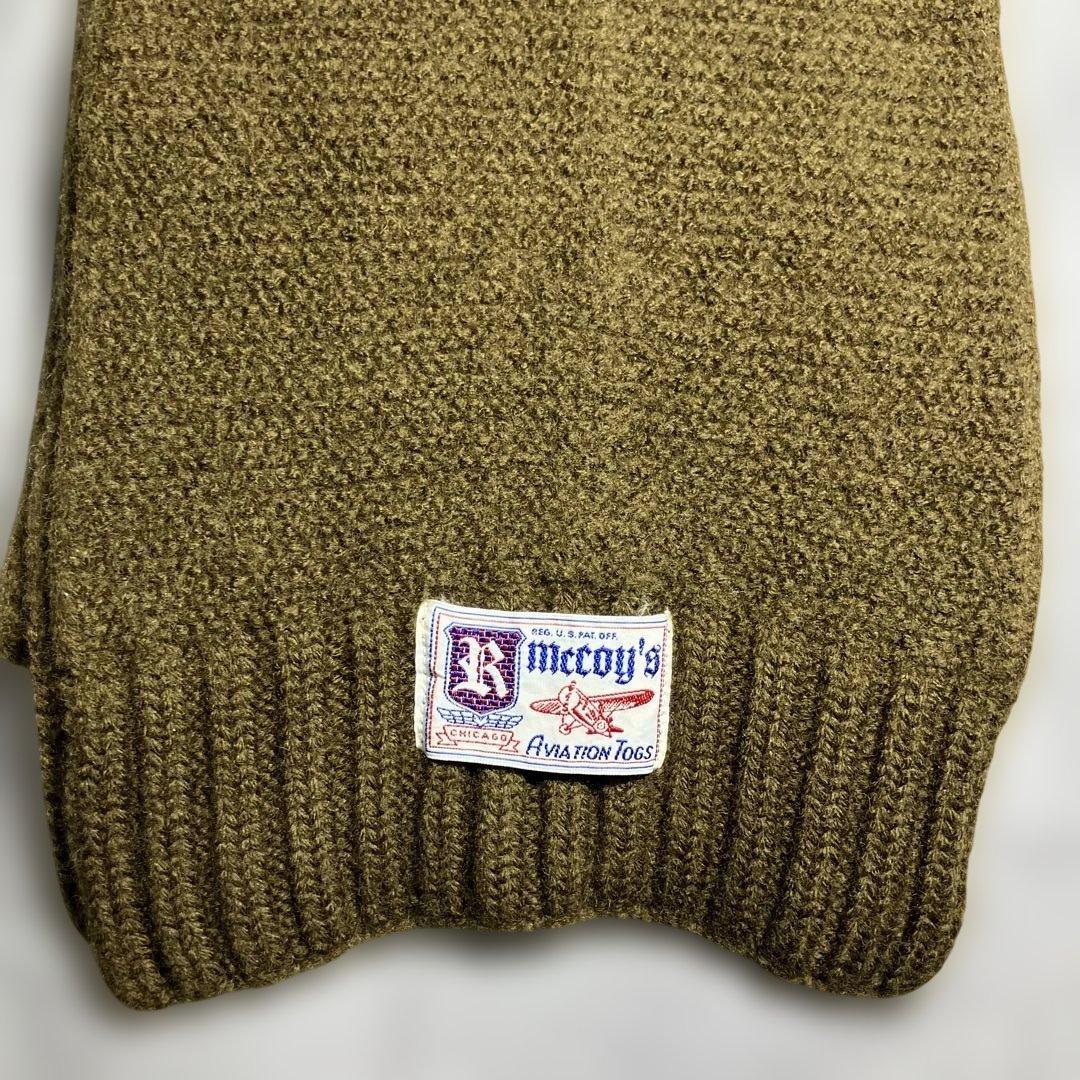 リアルマッコイズ　ウールニット　スカーフ オリーブ　レッドクロス　マフラー